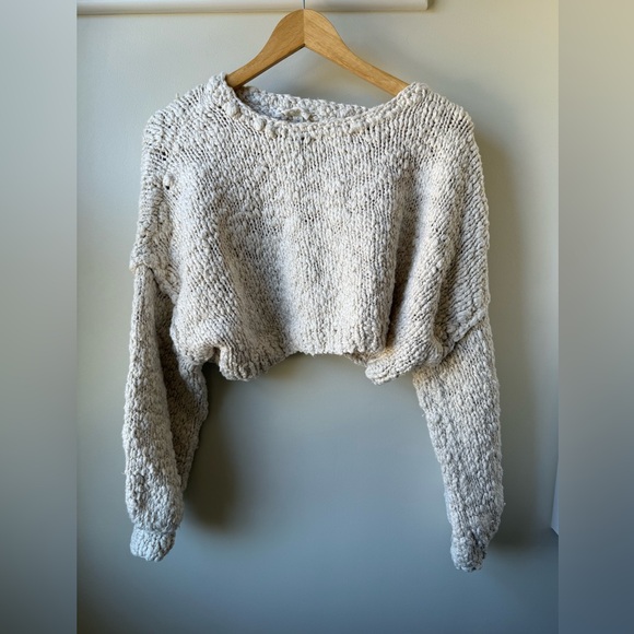 PILCRO Anthropologie Cozy Crew Neck Sweater Cropped Chunky Baggy Textured S - Picture 2 of 6